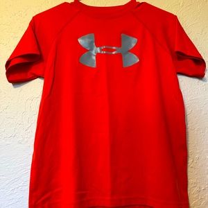 Orange under armor workout shirt
